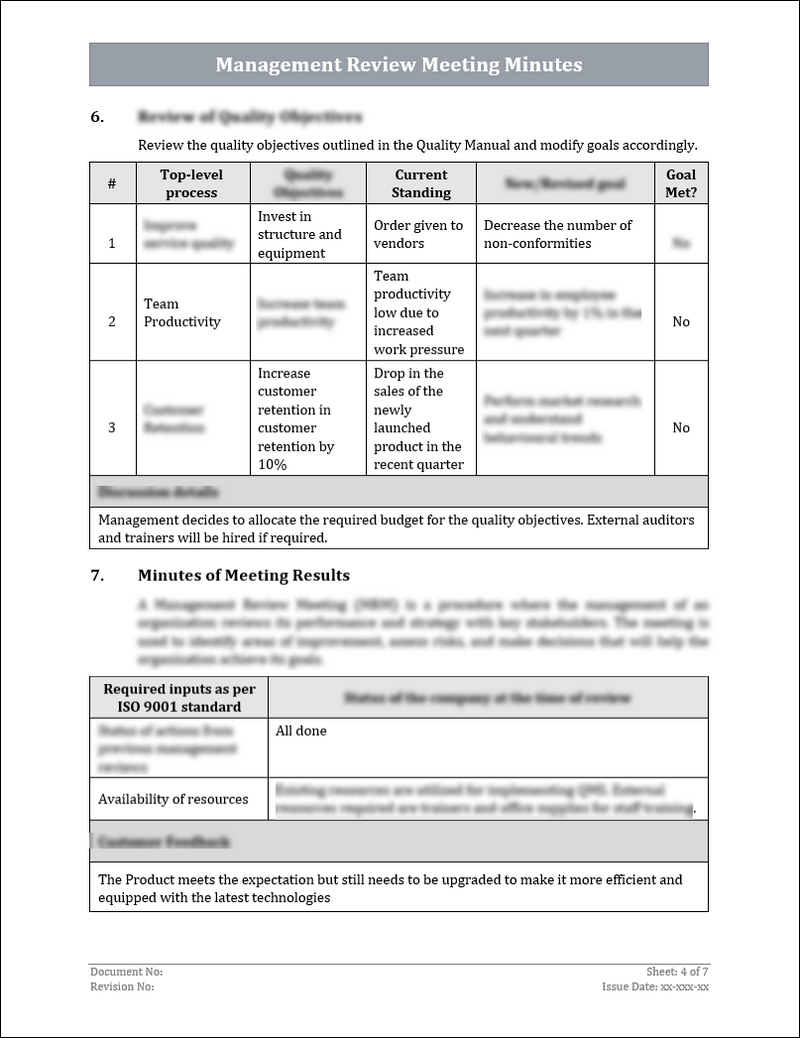 ISO 9001:QMS Management Review Meeting Template ISO Templates and ISO 9001:QMS Management Review Meeting Template ISO Templates and