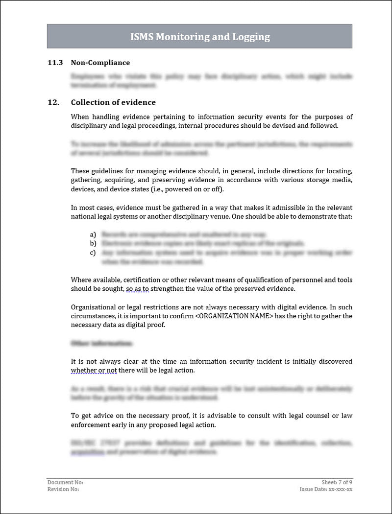 ISO 27001:2022 Monitoring and Logging Policy Template ISO Templates ISO 27001:2022 Monitoring and Logging Policy Template ISO Templates