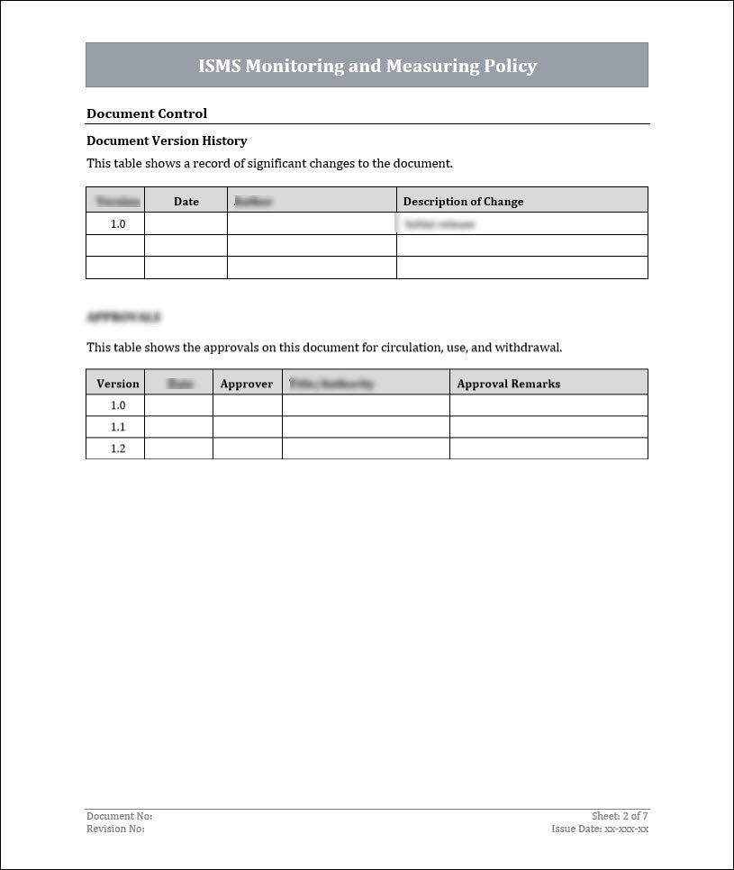  ISO 27001:2022 - Monitoring and Measuring Policy Template