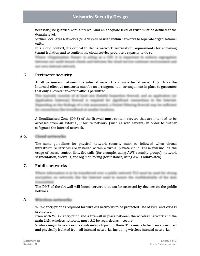 ISO 27001:2022 - Networks Security Design Template