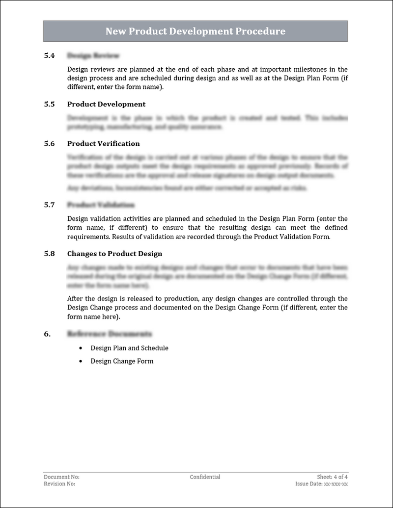 ISO 9001:QMS New Product Design and Development Procedure Template