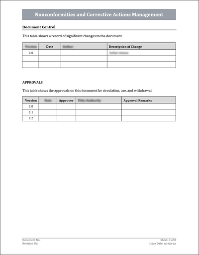 ISO 9001:QMS Nonconformities and Corrective Actions Management Template
