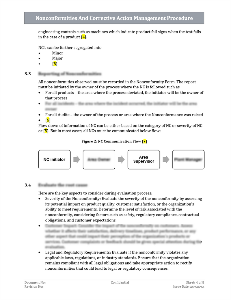 ISO 9001:QMS Nonconformities And Corrective Action Management Procedure Template