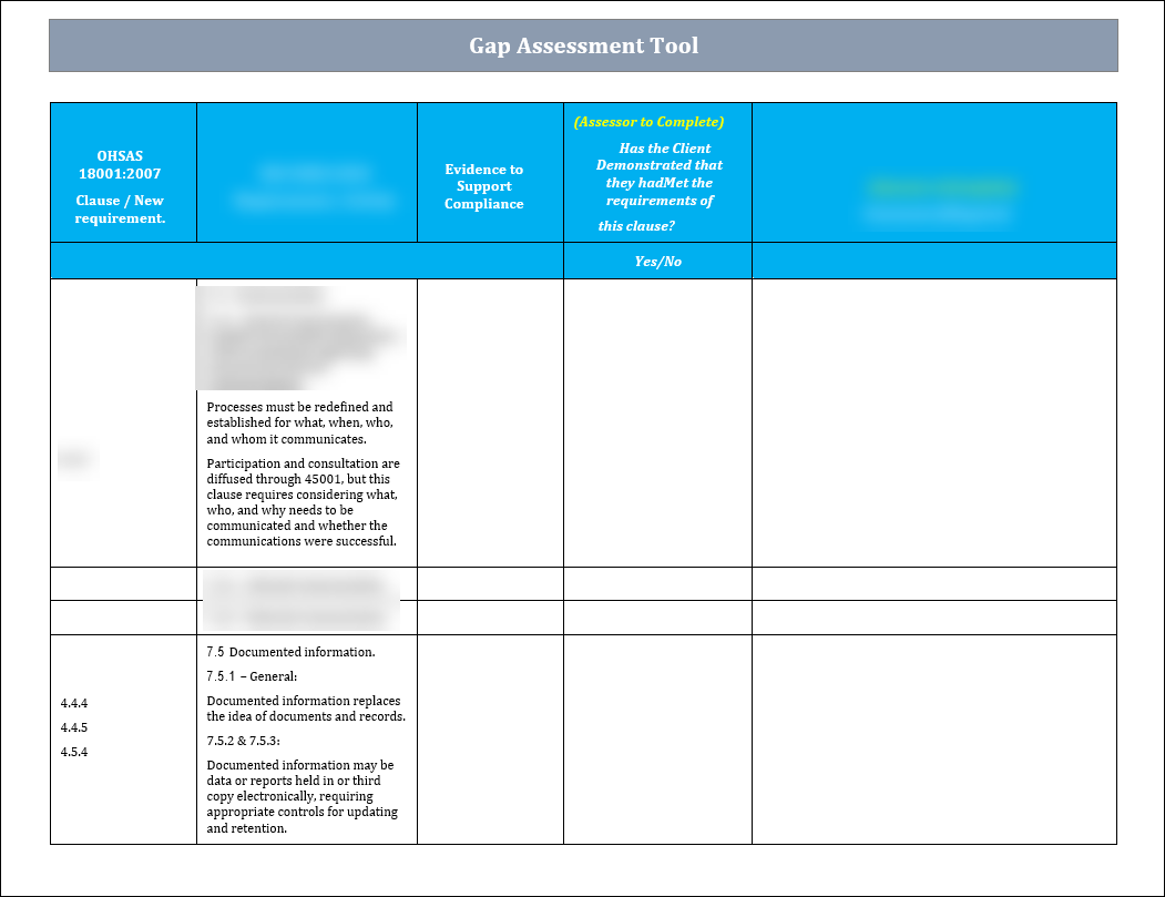 ISO 45001 Gap Assessment Tool Template ISO Templates and Documents ISO 45001 Gap Assessment Tool Template ISO Templates and Documents