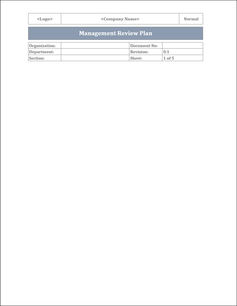 ISO 45001 Management Review Plan Template – ISO Templates and Documents ...