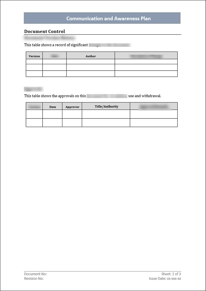 ISO 45001 Communication and Awareness Plan Template