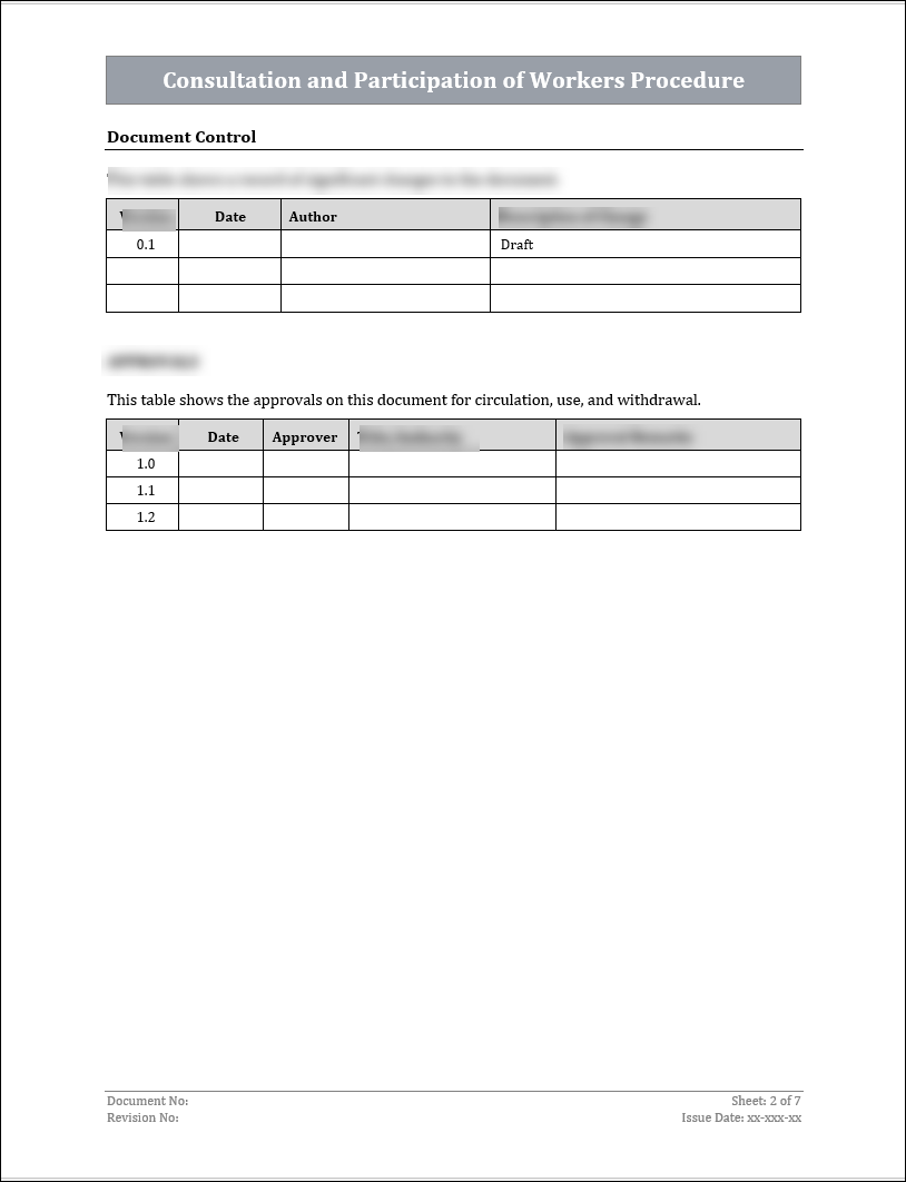 ISO 45001 Consultation and Participation of Workers Procedure Template