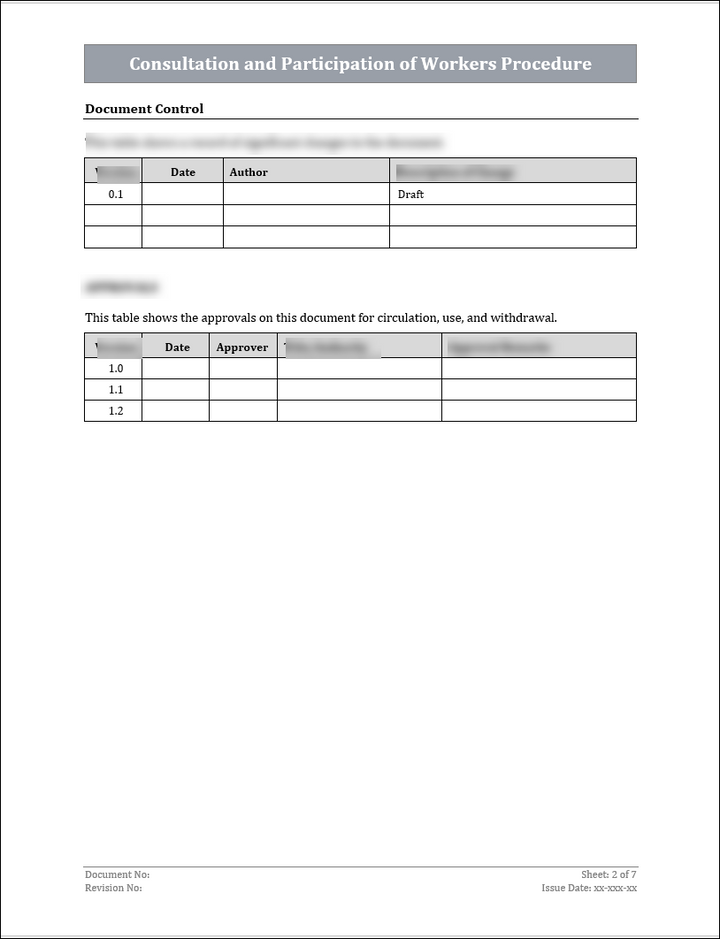 ISO 45001 Consultation and Participation of Workers Procedure Template