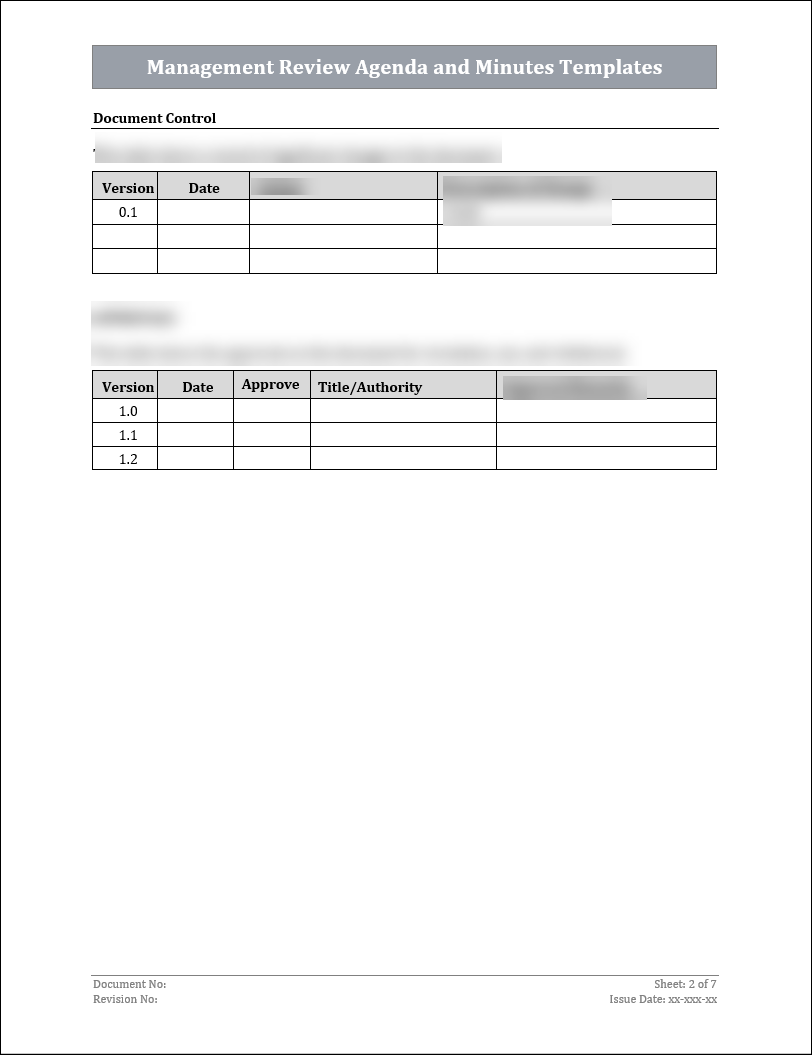 ISO 45001 Management Review Agenda and Minutes Template