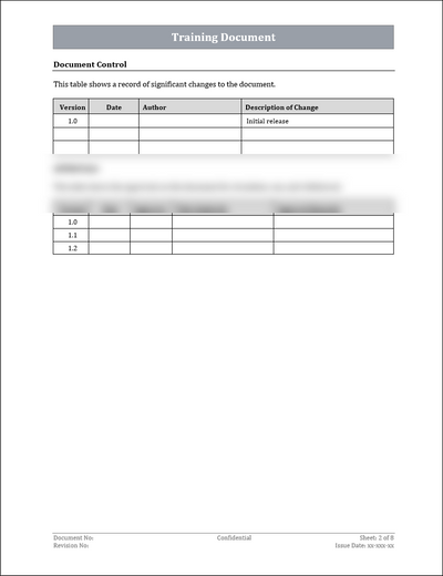 ISO 45001 Training Document Template