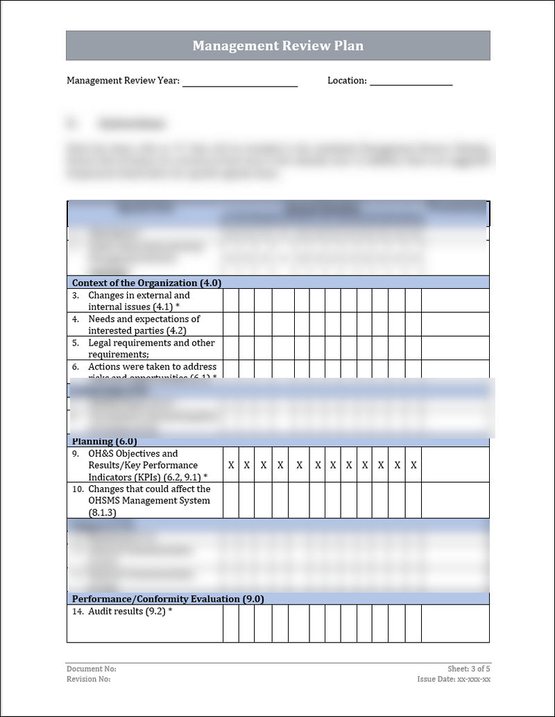 Iso Management Review Examples ISO 45001 Management Review Plan Template – ISO Templates and Documents ...