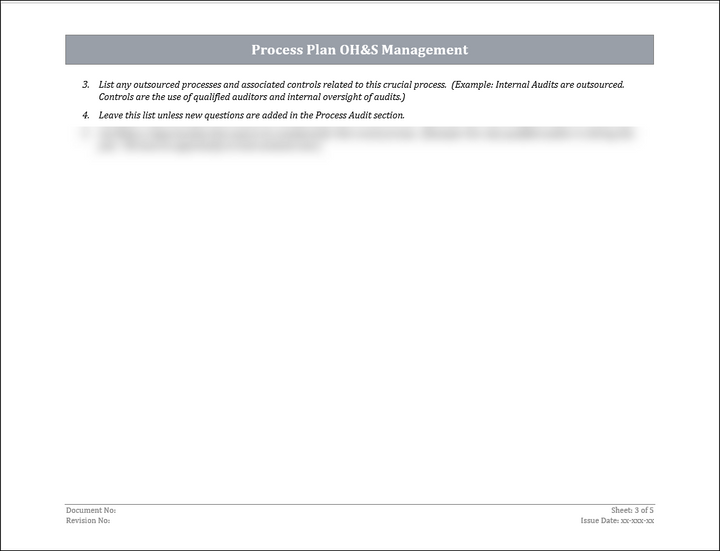 ISO 45001 Process Plan Occupational Health and Saftey Management System Template