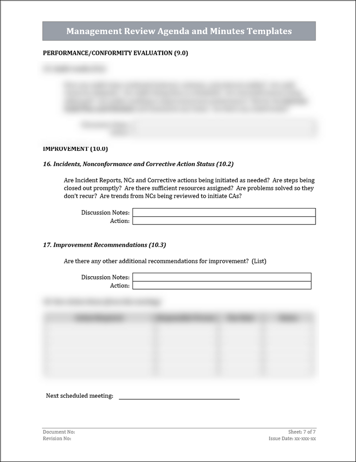 ISO 45001 Management Review Agenda and Minutes Template – ISO