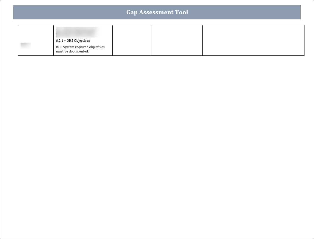 ISO 45001 Gap Assessment Tool Template