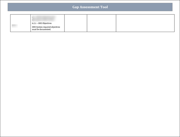 ISO 45001 Gap Assessment Tool Template