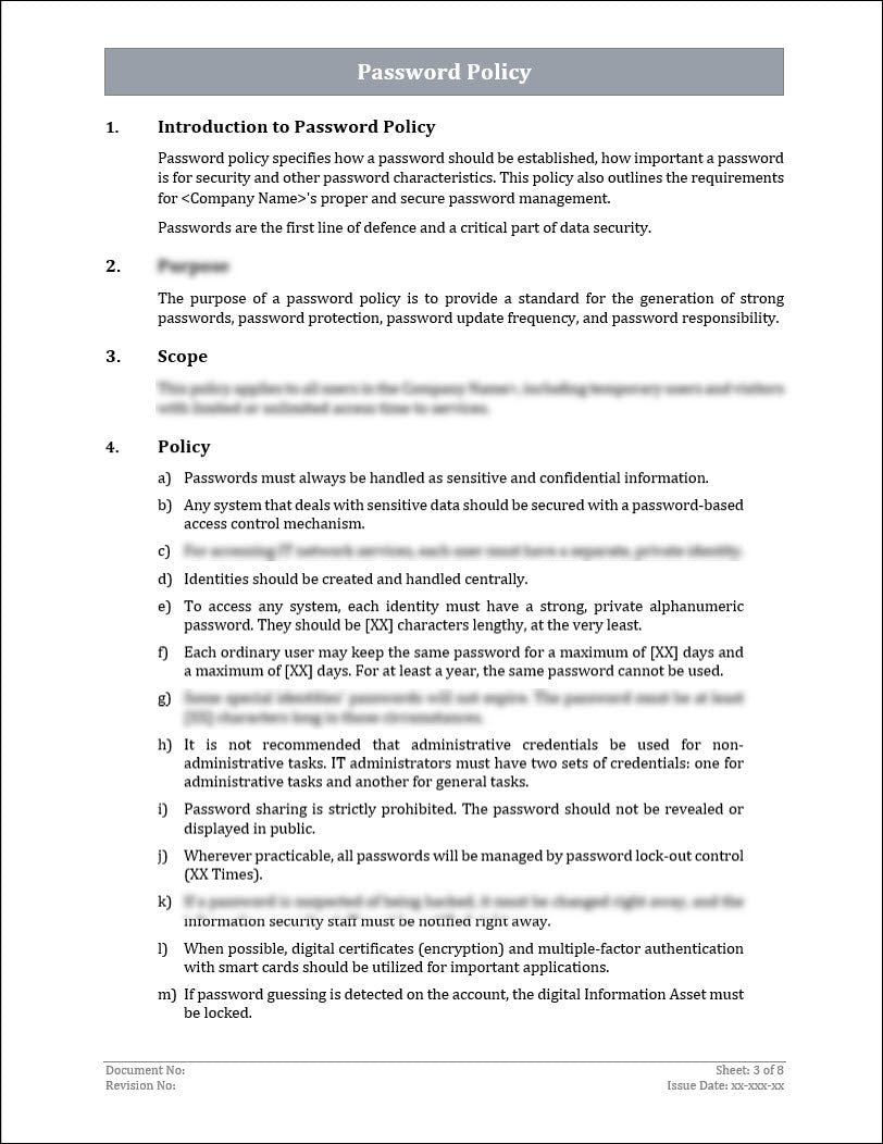 ISO 27001:2022 - Password Policy Template