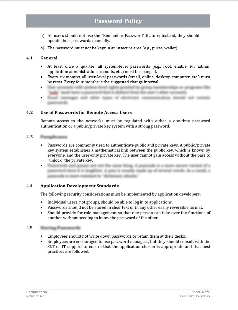 ISO 27001:2022 - Password Policy Template