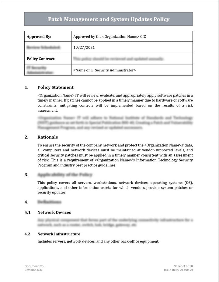 ISO 27001:2022 - Patch Management and System Updates Policy Template