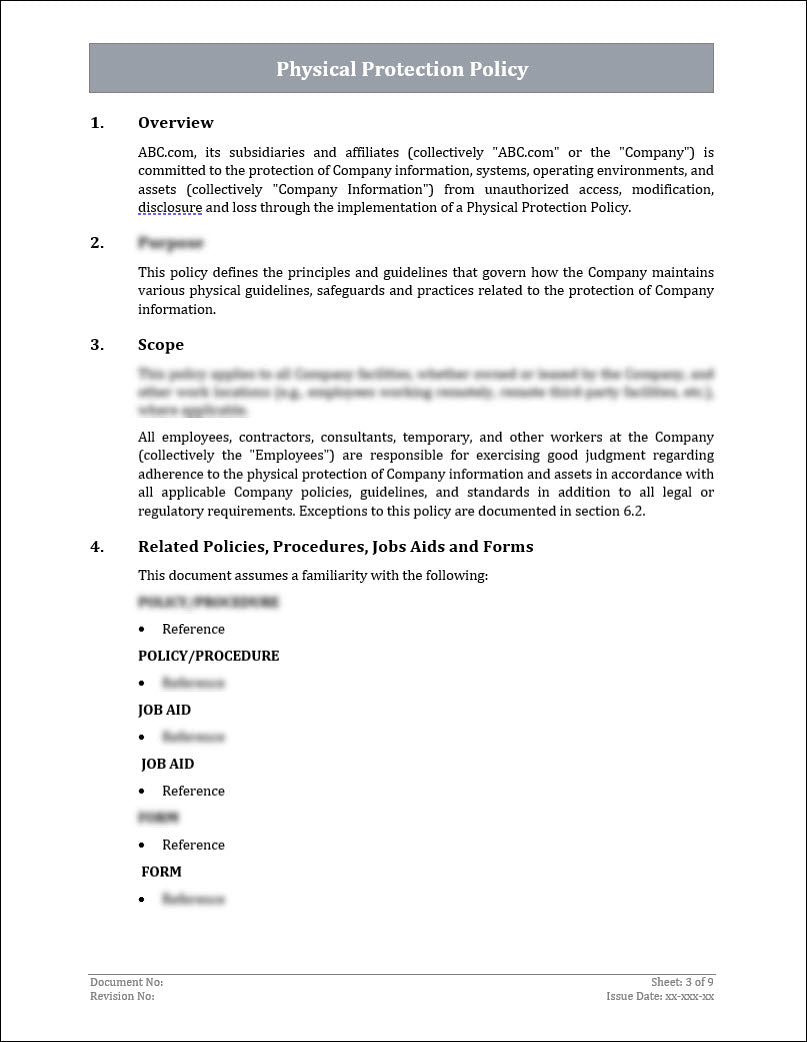 Sample Iso Policy Form Physical Protection Policy Sample at Sherri Branch blog