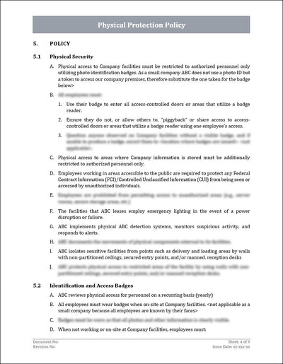 ISO 27001:2022 - Physical Protection Policy Template