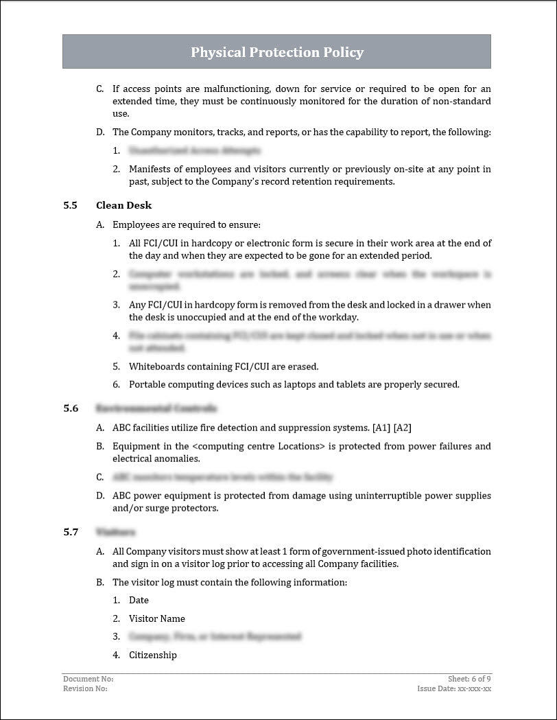 ISO 27001:2022 - Physical Protection Policy Template