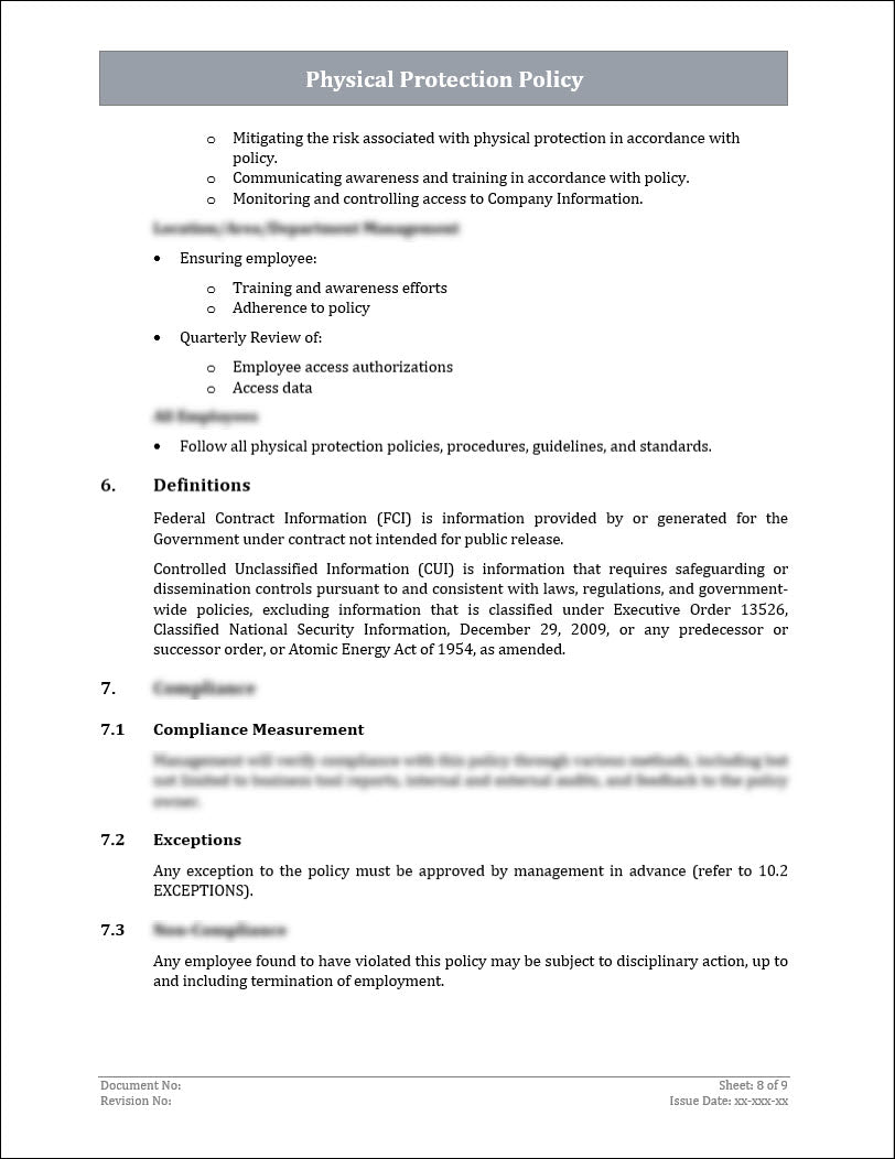 ISO 27001:2022 - Physical Protection Policy Template