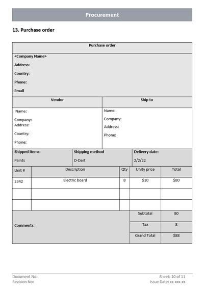 procurement purchase order