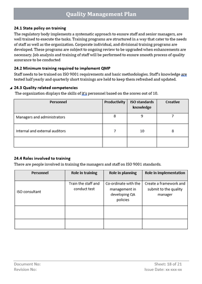 QMP Roles in Training