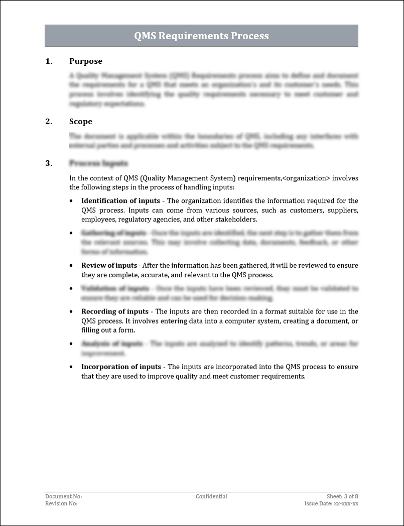 Qms Header Sample ISO 9001:QMS Requirements Process Template – ISO Templates and ...