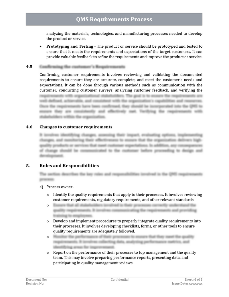 Process Requirments Example ISO 9001:QMS Requirements Process Template – ISO Templates and ...