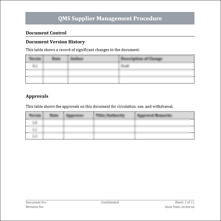 Qms Header Sample ISO 9001:QMS Supplier Management Procedure Template – ISO Templates and ...