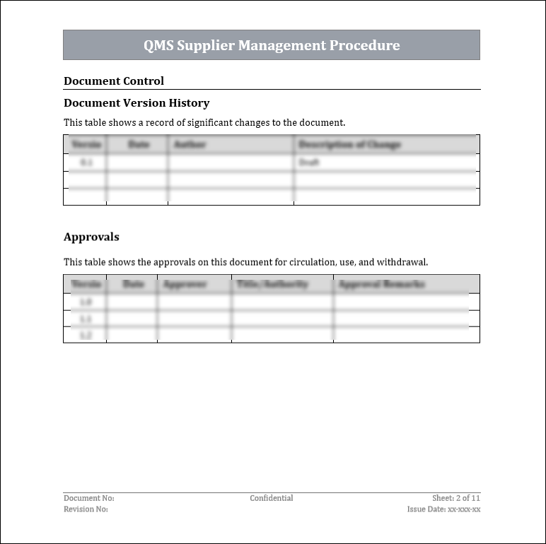 ISO 9001:QMS Supplier Management Procedure Template