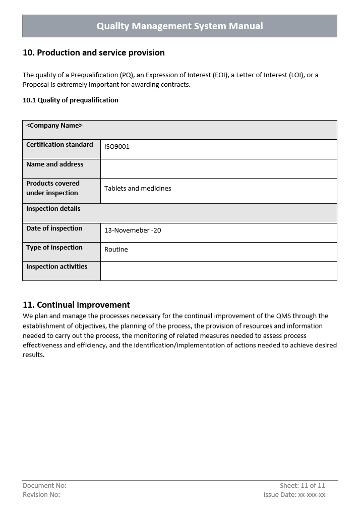 QMM Continual Improvement