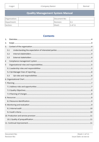 Quality Management System Manual