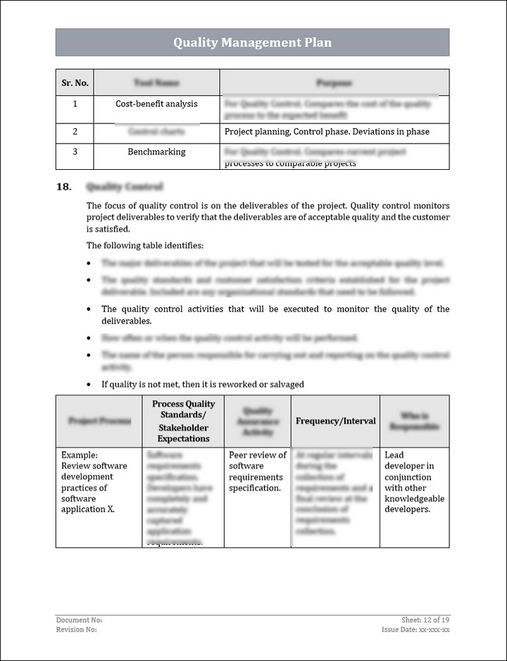 ISO 9001:QMS Quality Management Plan Template