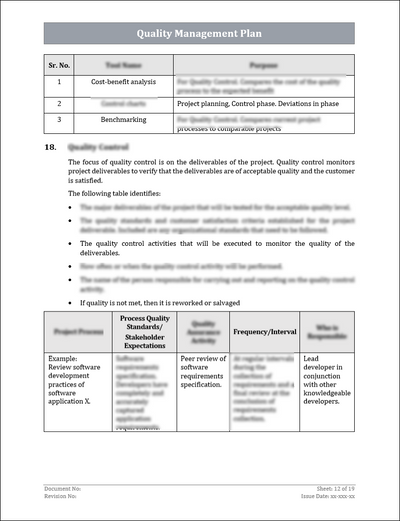 ISO 9001:QMS Quality Management Plan Template