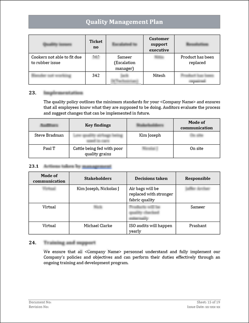 ISO 9001QMS Quality Management Plan Template ISO Templates and ISO 9001QMS Quality Management Plan Template ISO Templates and
