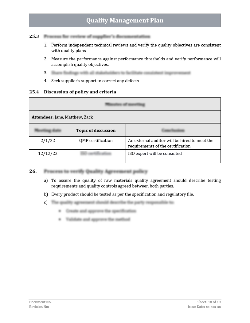 ISO 9001:QMS Quality Management Plan Template