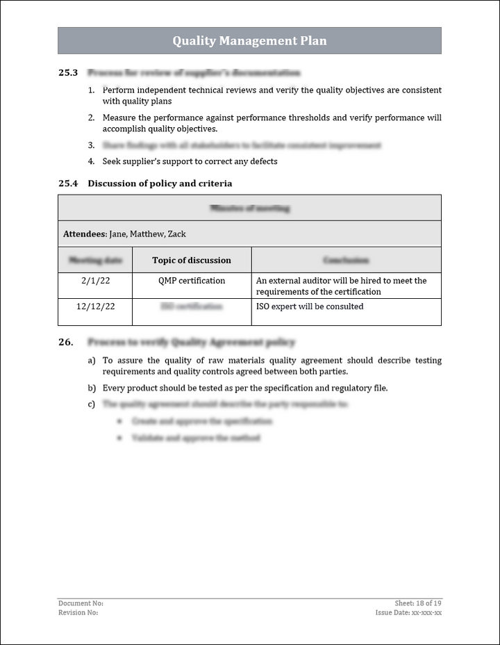 ISO 9001:QMS Quality Management Plan Template