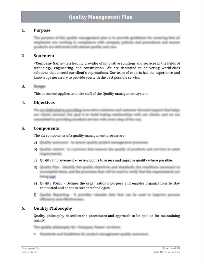ISO 9001:QMS Quality Management Plan Template ISO Templates and ISO 9001:QMS Quality Management Plan Template ISO Templates and