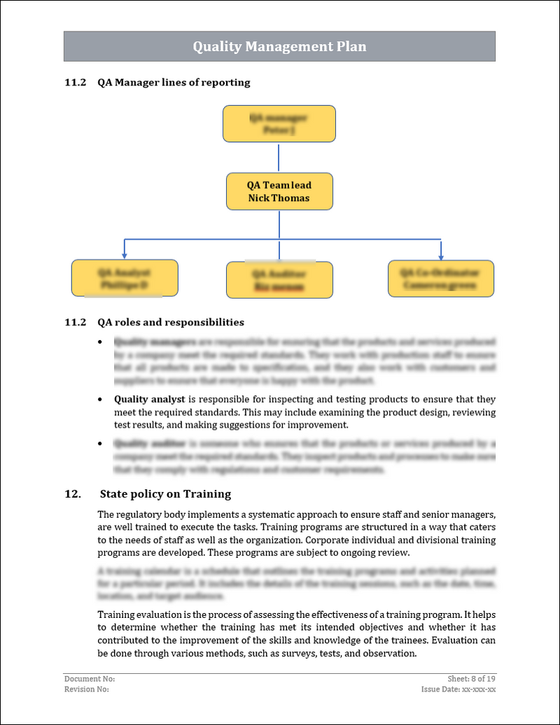 ISO 9001:QMS Quality Management Plan Template