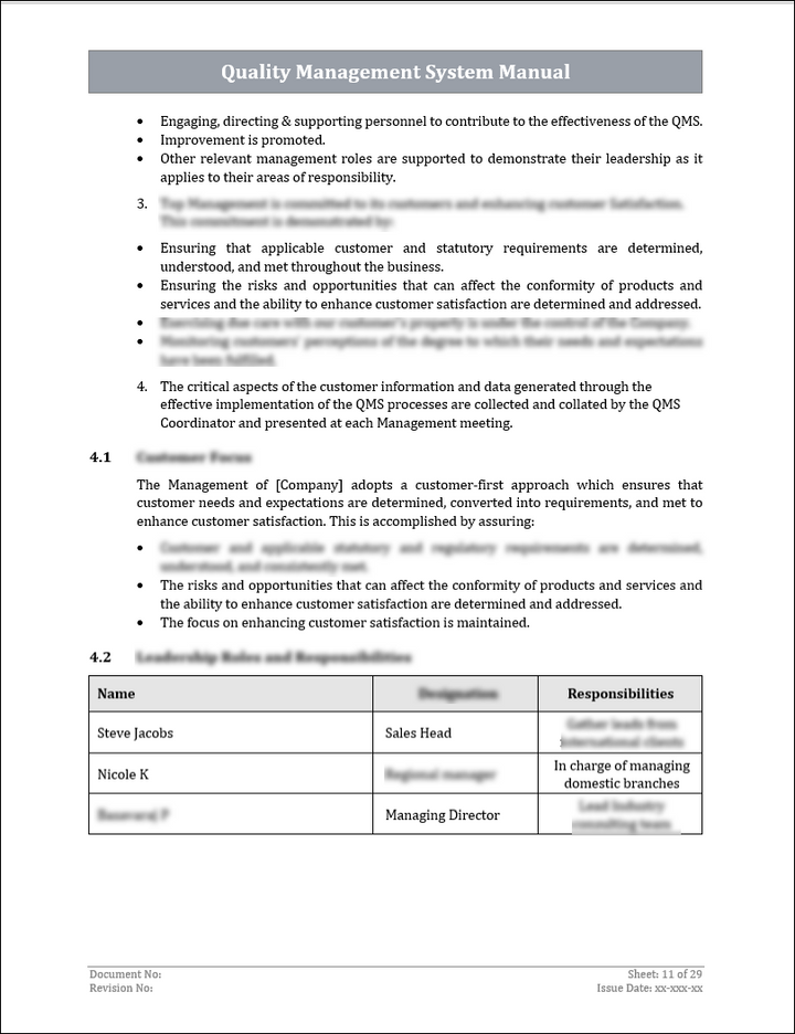 ISO 9001:QMS Quality Management System Manual Template