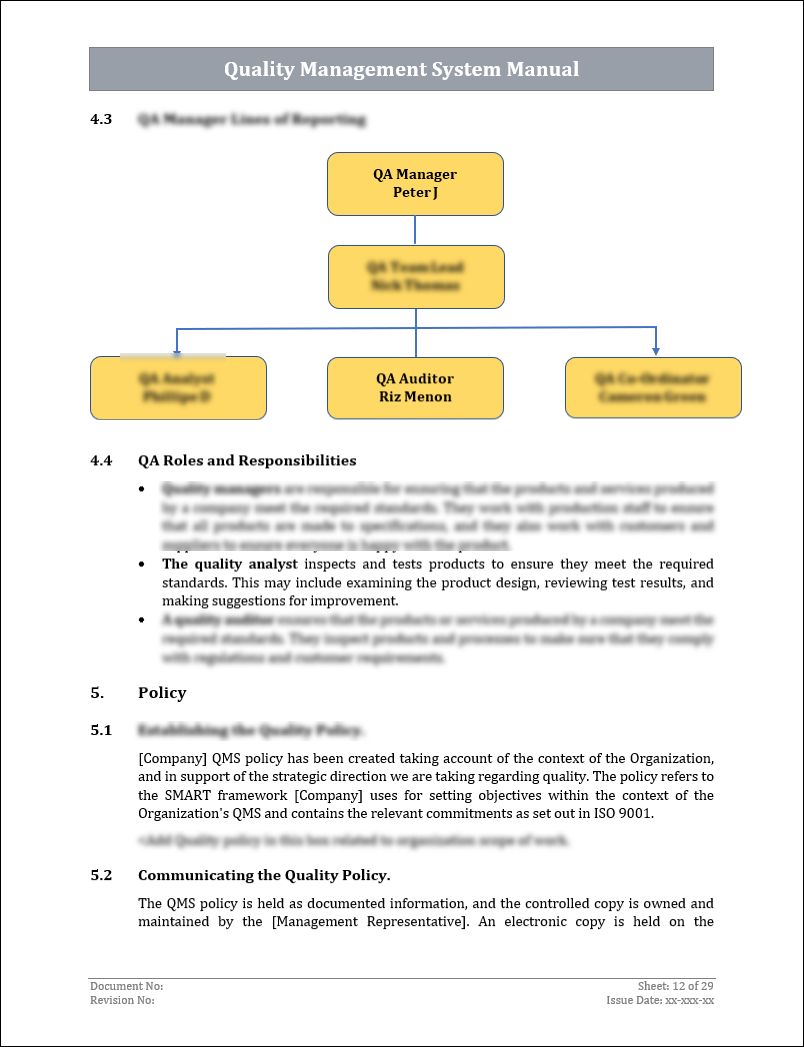 Qms Header Sample ISO 9001:QMS Quality Management System Manual Template – ISO Templates ...