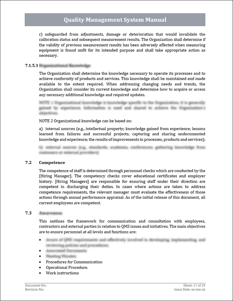 Qms Header Sample ISO 9001:QMS Quality Management System Manual Template – ISO Templates ...