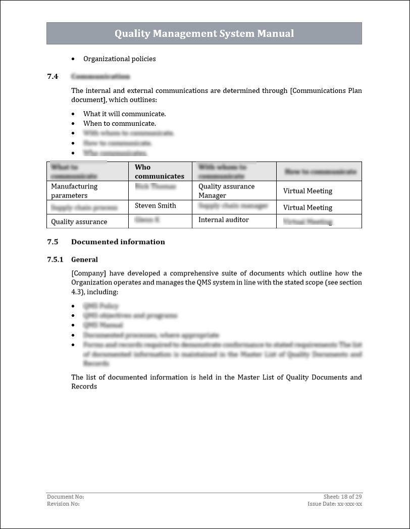 ISO 9001:QMS Quality Management System Manual Template