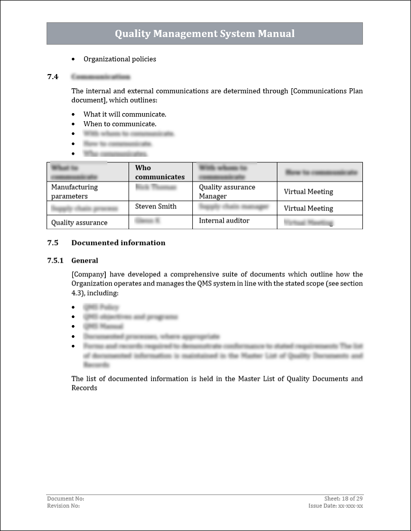 Qms Header Sample ISO 9001:QMS Quality Management System Manual Template – ISO Templates ...