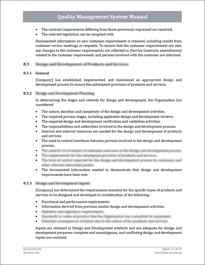 Qms Header Sample ISO 9001:QMS Quality Management System Manual Template – ISO Templates ...