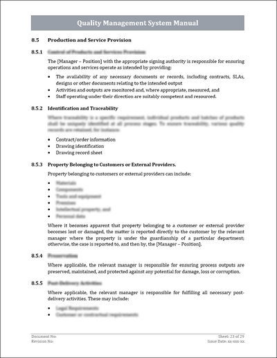 Qms Header Sample ISO 9001:QMS Quality Management System Manual Template – ISO Templates ...