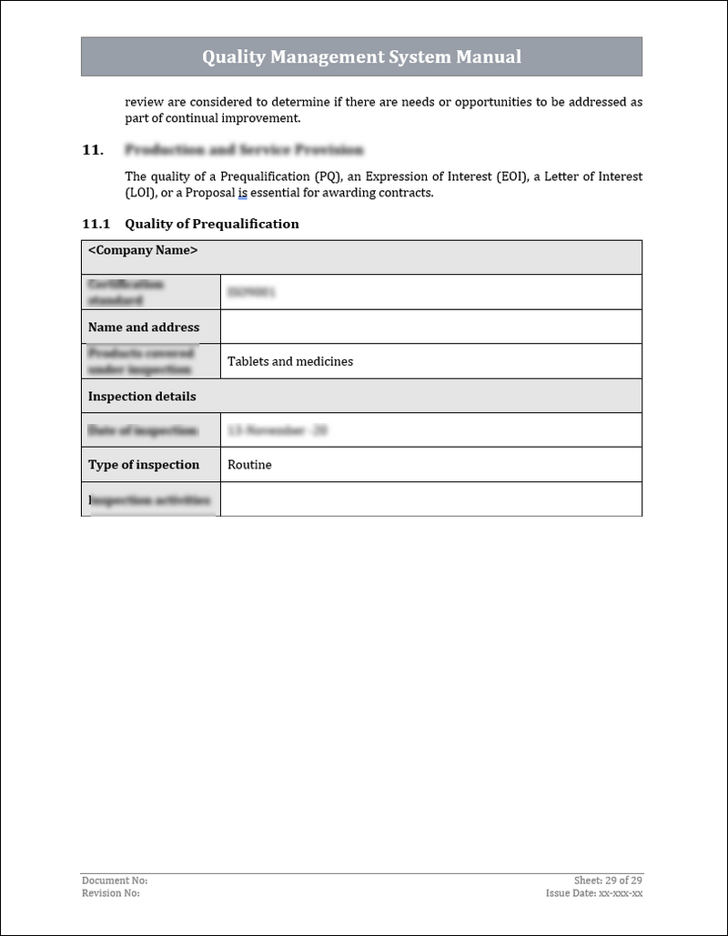 ISO 9001:QMS Quality Management System Manual Template