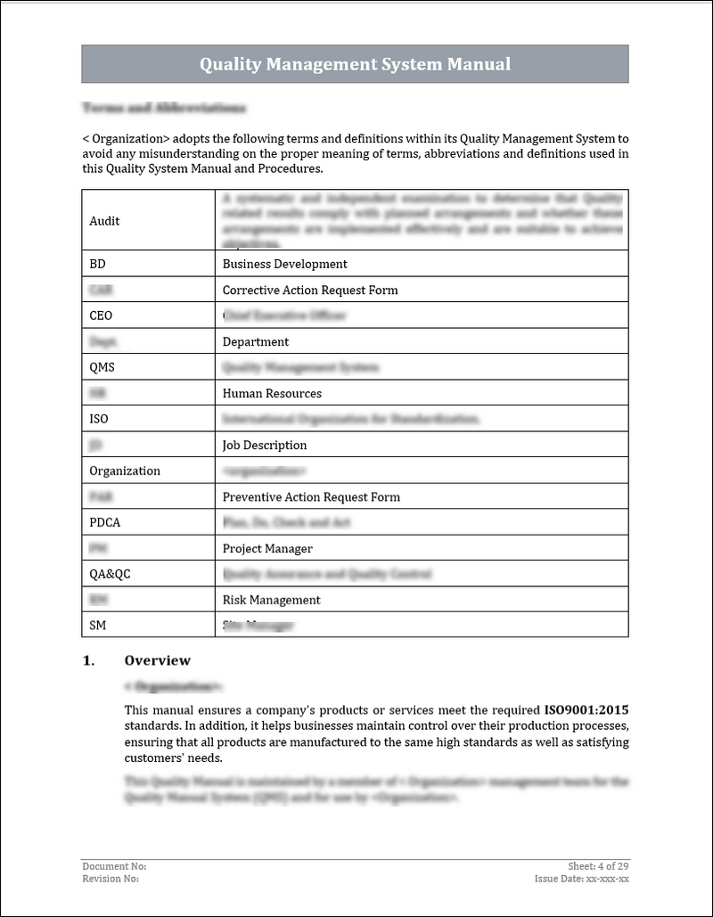 Easy Mcs Qms ISO 9001:QMS Quality Management System Manual Template – ISO Templates ...